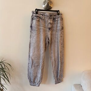 rag & bone Acid Wash Gray High-Rise Jogger Jeans